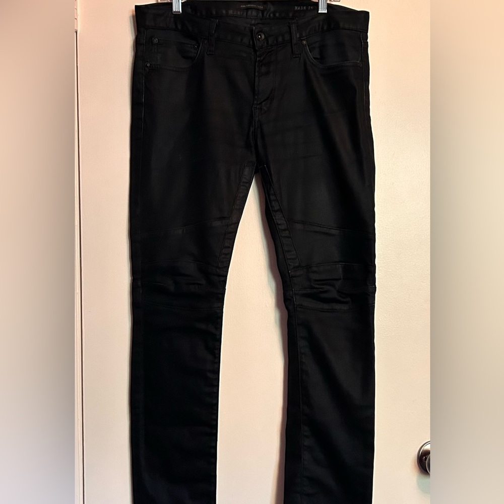 John Varvatos Wight Skinny Jeans with Moto Detail